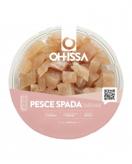 Tartare di Pesce Spada - crudo in ATM - vaschetta 90g - monoporzione piatto pronto - OHISSA Fratelli Manno