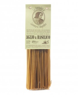 Aglio Basilico - Linguine Lorenzo il Magnifico 250 gr Pasta Aromatizzata - Antico Pastificio Morelli